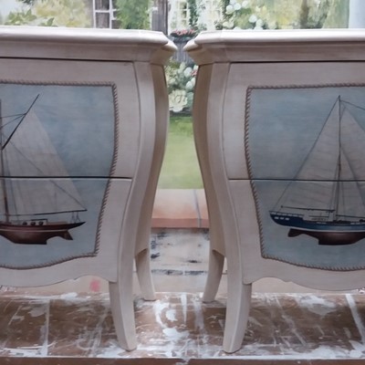 comodini decorati per casa al mare